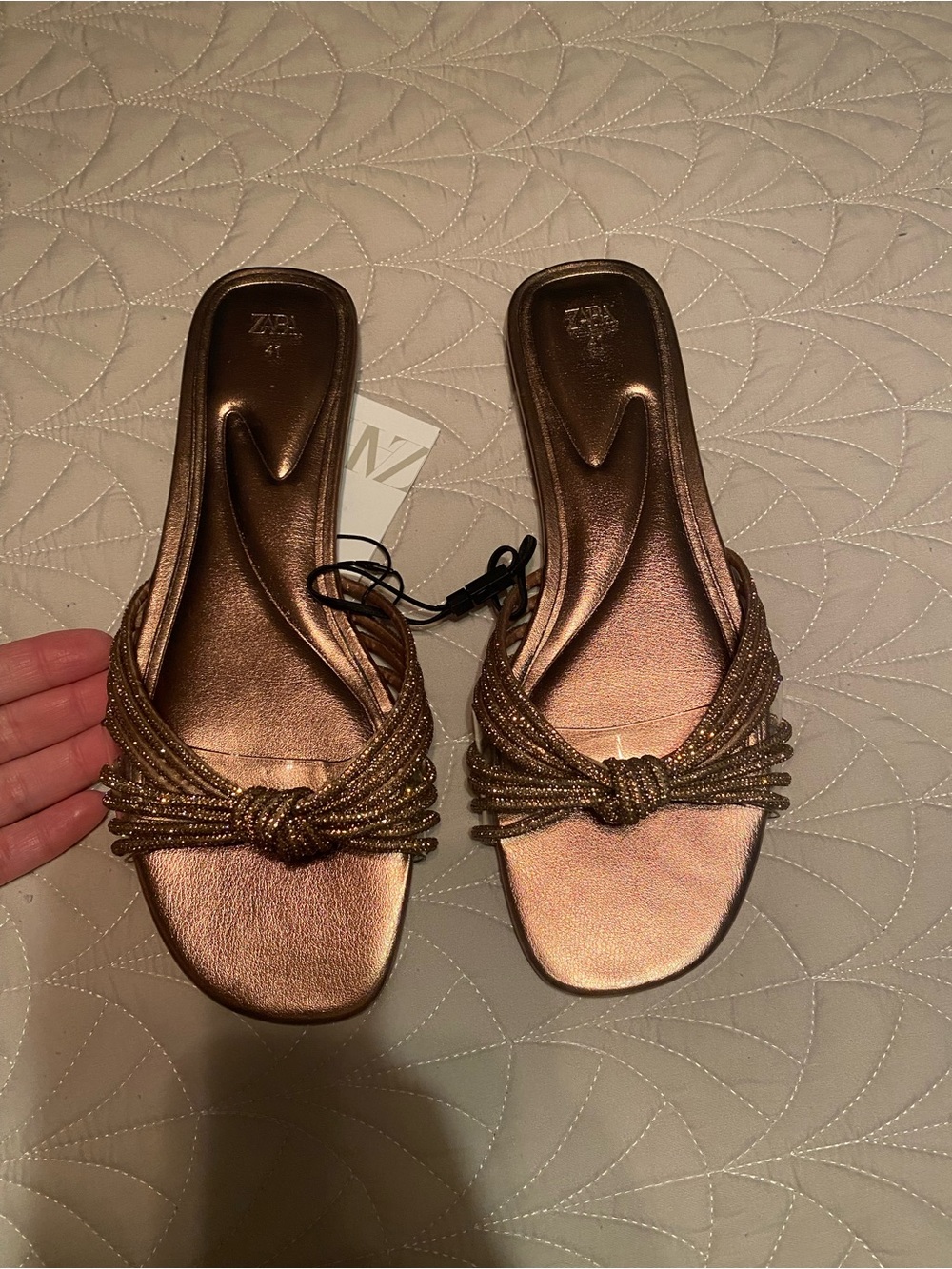 ZARA copper sandals